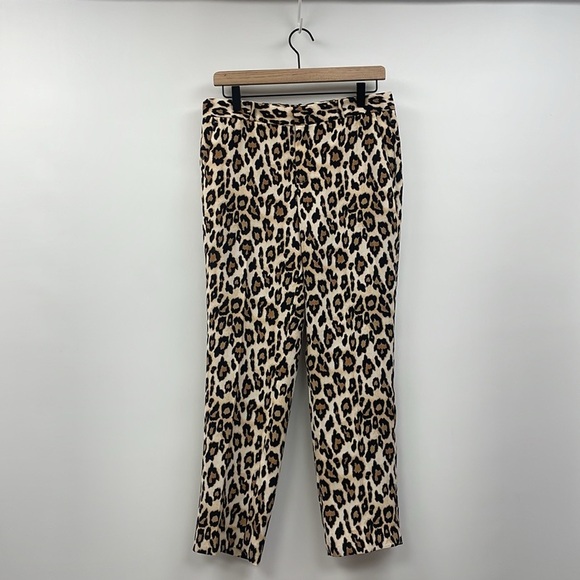 Banana Republic Avery Leopard Mid-Rise Trouser Ankle Pant Animal Print Boho 6 - Picture 2 of 9